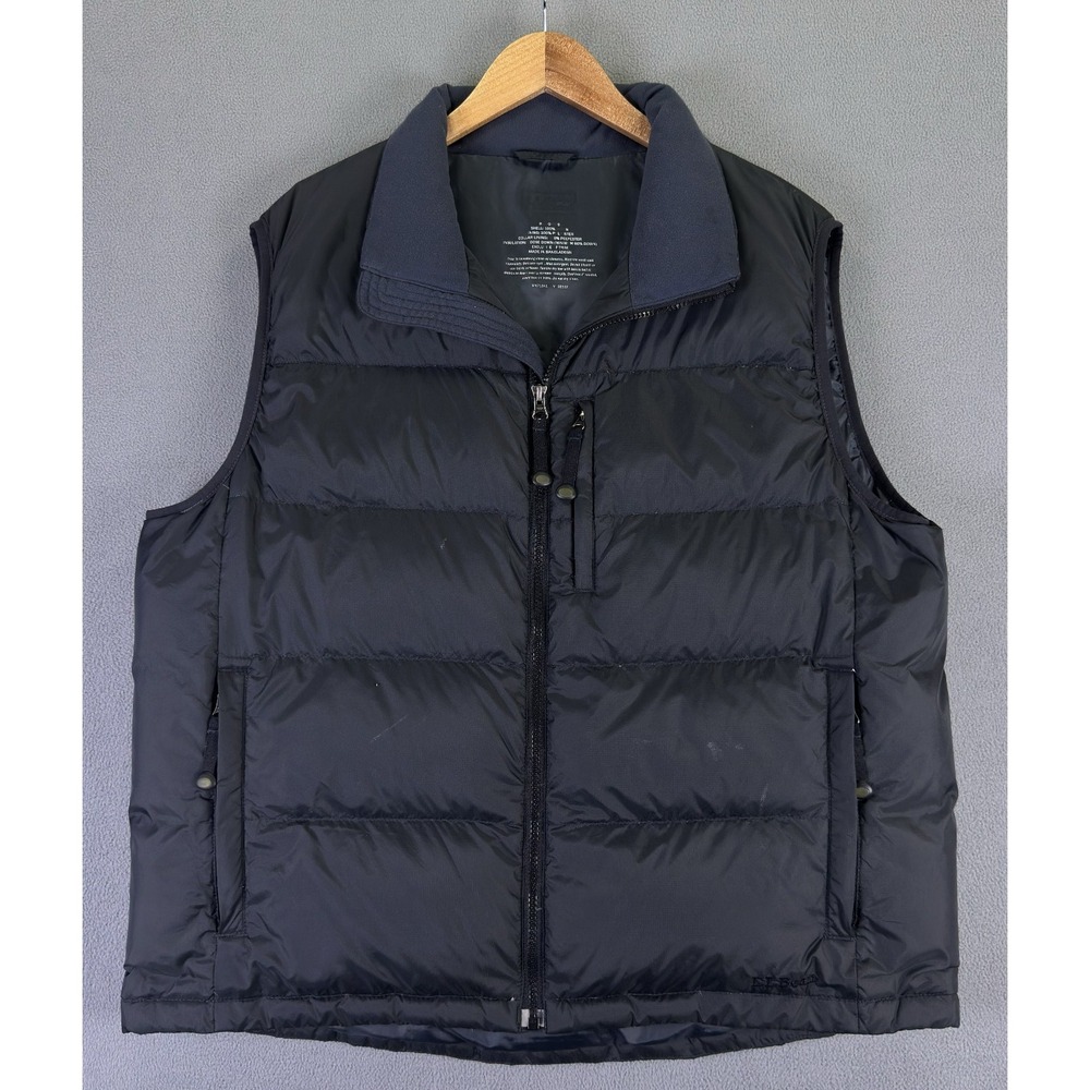 LL Bean Vest Mens Large Black Puffer Goose Down‎ Fill Outdoor Hiking Minimalist